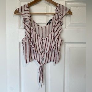 Ambiance || Sexy Stripped Ruffly Crop Top